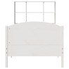 Lit bibliothèque sans matelas blanc 90x190cm bois de pin massif 