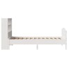 Lit bibliothèque sans matelas blanc 90x190cm bois de pin massif 