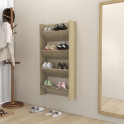 Armoires à chaussures murales 2 pcs Chêne Sonoma 60x18x60 cm 