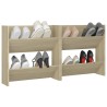 Armoires à chaussures murales 2 pcs Chêne Sonoma 60x18x60 cm 