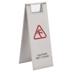 Panneau pliable pour sols mouillés Acier inoxydable 