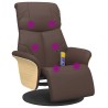 Fauteuil inclinable de massage repose-pieds marron similicuir 