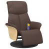 Fauteuil inclinable de massage repose-pieds marron similicuir 