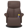 Fauteuil inclinable de massage repose-pieds marron similicuir 