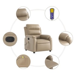 Fauteuil de massage inclinable Cappuccino Similicuir 