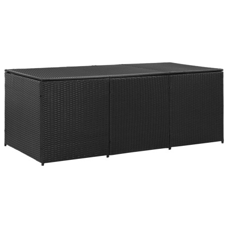 Boîte de rangement de jardin Résine tressée 180x90x70 cm Noir 