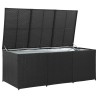 Boîte de rangement de jardin Résine tressée 180x90x70 cm Noir 