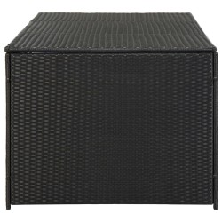Boîte de rangement de jardin Résine tressée 180x90x70 cm Noir 