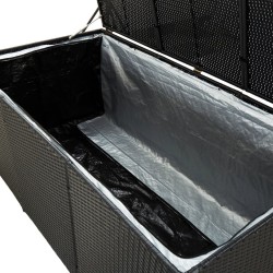 Boîte de rangement de jardin Résine tressée 180x90x70 cm Noir 