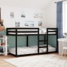 Lit superposé sans matelas noir 90x200 cm bois de pin massif 
