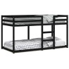 Lit superposé sans matelas noir 90x200 cm bois de pin massif 
