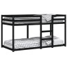 Lit superposé sans matelas noir 90x200 cm bois de pin massif 