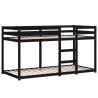 Lit superposé sans matelas noir 90x200 cm bois de pin massif 