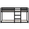 Lit superposé sans matelas noir 90x200 cm bois de pin massif 