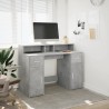 Bureau et lumières LED gris béton 120x55x91cm bois d'ingénierie 
