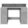 Bureau et lumières LED gris béton 120x55x91cm bois d'ingénierie 