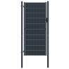 Portail de clôture PVC et acier 100x124 cm Anthracite  