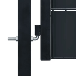 Portail de clôture PVC et acier 100x124 cm Anthracite  