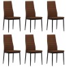 Chaises à manger lot de 6 marron tissu 