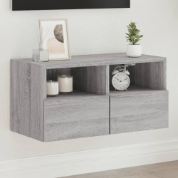 Meuble TV mural sonoma gris 60x30x30 cm bois d'ingénierie 
