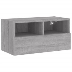 Meuble TV mural sonoma gris 60x30x30 cm bois d'ingénierie 