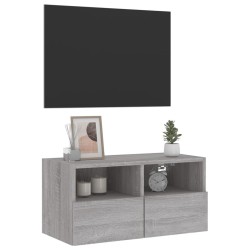 Meuble TV mural sonoma gris 60x30x30 cm bois d'ingénierie 