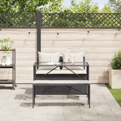 Ensemble à manger de jardin avec coussins 3 pcs Noir 
