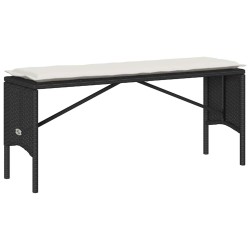 Ensemble à manger de jardin avec coussins 3 pcs Noir 