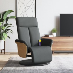 Fauteuil inclinable de massage et repose-pieds gris foncé tissu 