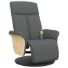 Fauteuil inclinable de massage et repose-pieds gris foncé tissu 