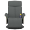 Fauteuil inclinable de massage et repose-pieds gris foncé tissu 