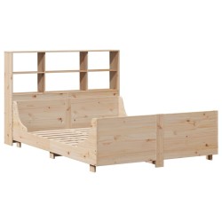 Lit bibliothèque sans matelas 120x190 cm bois massif 