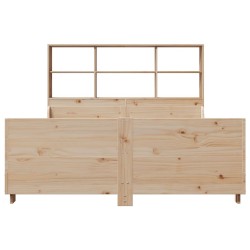 Lit bibliothèque sans matelas 120x190 cm bois massif 