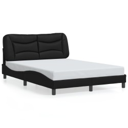 Cadre de lit sans matelas noir 140x190 cm similicuir 