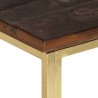 Table basse doré acier inoxydable et bois de mélèze massif 