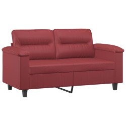 Canapé à 2 places Rouge bordeaux 120 cm Similicuir 