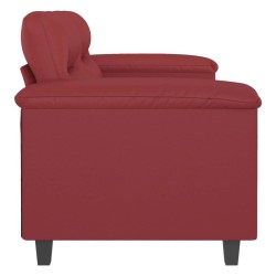 Canapé à 2 places Rouge bordeaux 120 cm Similicuir 
