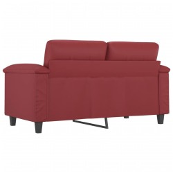 Canapé à 2 places Rouge bordeaux 120 cm Similicuir 