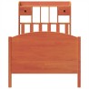Lit bibliothèque sans matelas cire marron 90x200 cm pin massif 