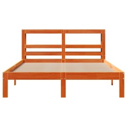 Cadre de lit sans matelas cire marron 120x190cm bois pin massif 