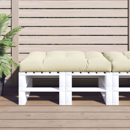 Coussin de palette crème 120x80x12 cm tissu 