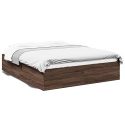 Cadre de lit sans matelas chêne marron 150x200 cm 