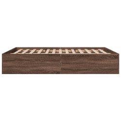 Cadre de lit sans matelas chêne marron 150x200 cm 