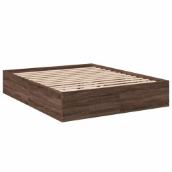 Cadre de lit sans matelas chêne marron 150x200 cm 