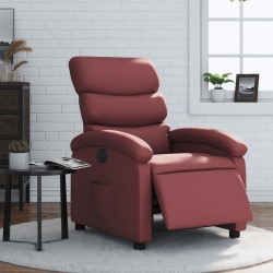 Fauteuil inclinable électrique Rouge bordeaux Similicuir 