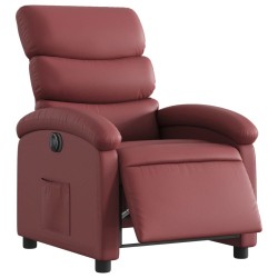 Fauteuil inclinable électrique Rouge bordeaux Similicuir 