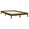 Cadre de lit sans matelas marron miel bois massif 