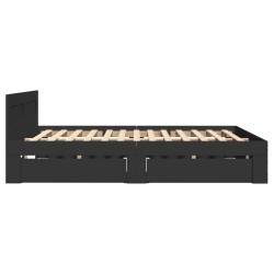 Cadre de lit avec tête de lit sans matelas noir 120x190 cm 
