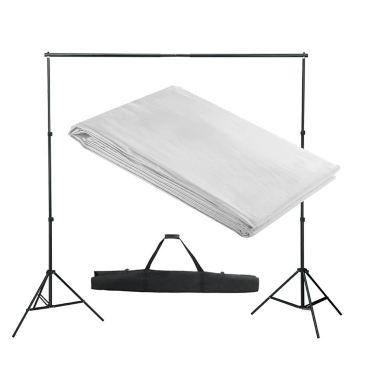 Système de support de toile de fond 300 x 300 cm Blanc 