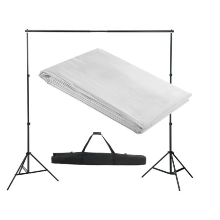 Système de support de toile de fond 300 x 300 cm Blanc 